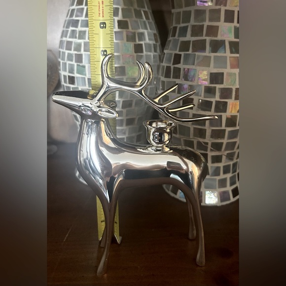 Pottery Barn Holiday Pottery Barn Silver Candle Holder Reindeer